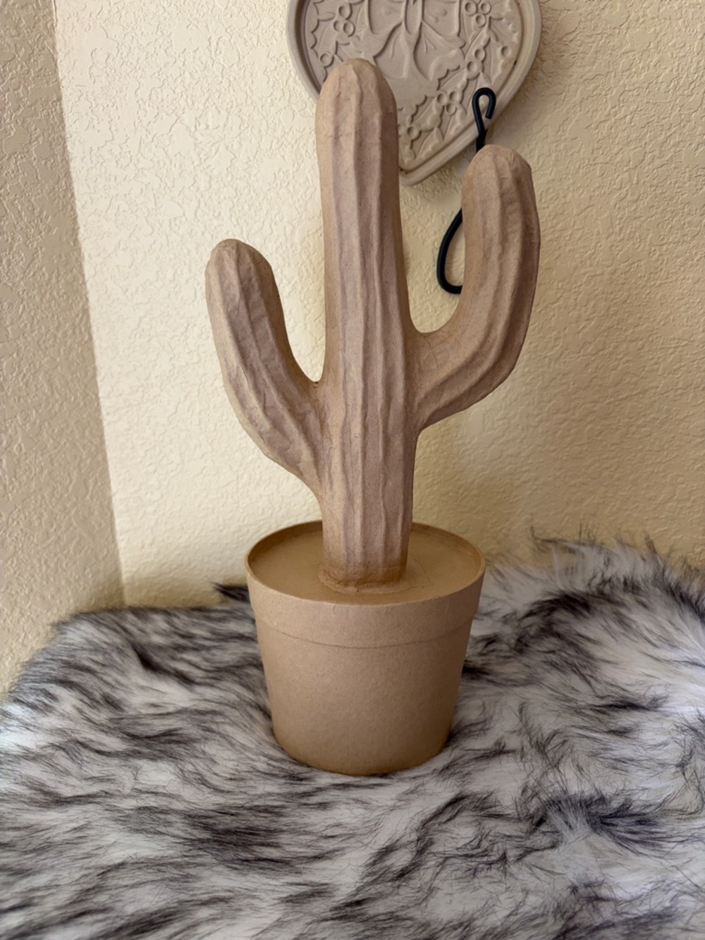 Paper Maché Cactus Sculpture Planter - Home Accents